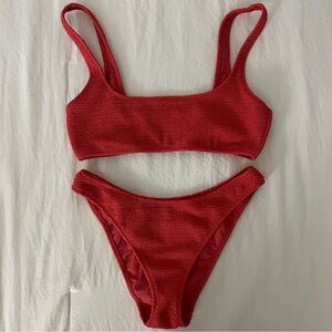 Red Crinkle Pacsun Bikini Size Medium